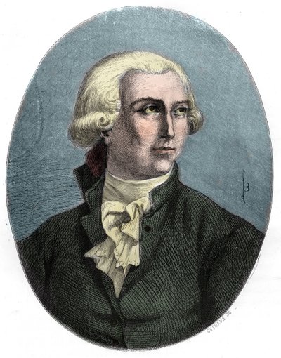 Portræt af Antoine Laurent Lavoisier - Portræt af Antoine Laurent Lavoisier (1743-1794), fransk kemiker - Gravering fra 1863 i "Le Livre Rouge - Histoire De L
