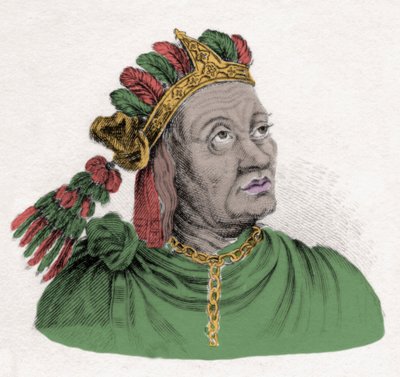 Portræt af Atahualpa (1502-1533), sidste kejser af Inkariget. Indgravering af det 19. århundrede. Milanese af Anonymous Anonymous