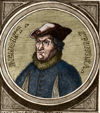 Portræt af Baruch Spinoza (1632-1677), hollandsk filosof, også kendt som Bento de Espinosa eller Benedictus de Spinoza eller Benoit de Spinoza. Stik af det 17. århundrede af Anonymous Anonymous