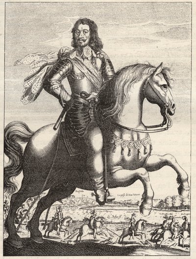 Portræt af Bernard af Sachsen Weimar (Sachsen-Weimar) (1604-1639) med gengivelse af tilfangetagelsen af Johannes af Werth af hertug Bernard og hertug af Rohan. Stik af det 17. århundrede. Privat samling. af Anonymous Anonymous