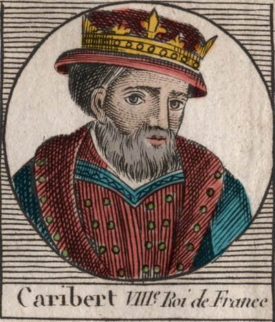 Portræt af Caribert, frankernes konge (561-567) - Caribert eller Charibert (d.567) frankernes konge - gravering fra "" Instruction sur l