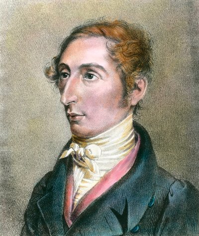 Portræt af Carl (Karl) Maria Von Weber (1786-1826) tysk komponist Gravering af det 19. århundrede Privat samling af Anonymous Anonymous