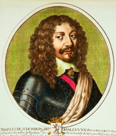 Portræt af Charles de Schomberg (1601-1656) hertug af Halluin, par og marechal af Frankrig under Louis XIII, Privee Collection af Anonymous Anonymous