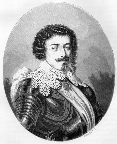 Portræt af hertug Henrik II af Montmorency (Montmorenci) (1595-1632) - Indgravering fra 1863 i "Le Livre Rouge - Histoire De L