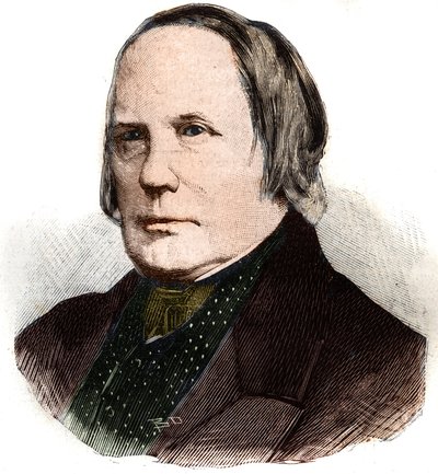 Portræt af Edgar Quinet (1803-1875), fransk forfatter og historiker. Gravering i "" Le Peute Parisien"" af Anonymous Anonymous