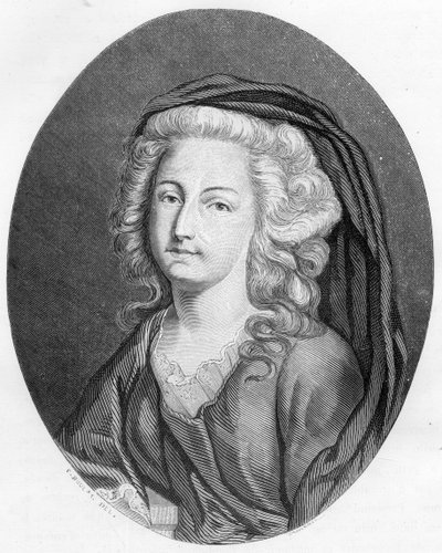 Portræt af Elisabeth Philippine Marie Helene af Frankrig kaldet Madame Elisabeth (1764-1794), søster til Louis XVI - Indgravering fra 1863 i "" Le Livre Rouge - Histoire De L