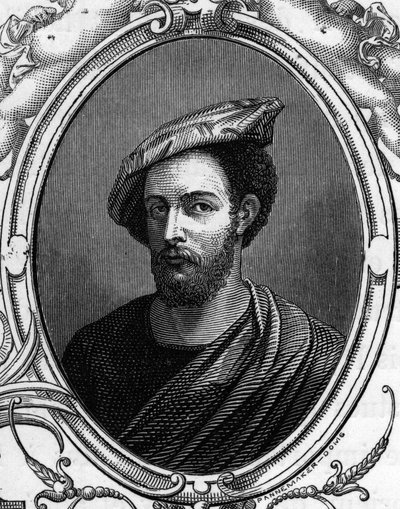 Portræt af Francesco Primaticcio, kendt som The Primatice (1504 - 1570) italiensk maler. gravering af 1859 i "" gallerierne i Europa - Italien "" af armengaud. Privat samling. af Anonymous Anonymous