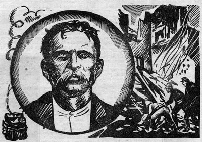 Portræt af Francois Claudius Koenigstein dit Ravachol (1859-1892), terrorist og anarkist. Illustration taget fra "" Le petit journal illustrious"" 1931 af Anonymous Anonymous