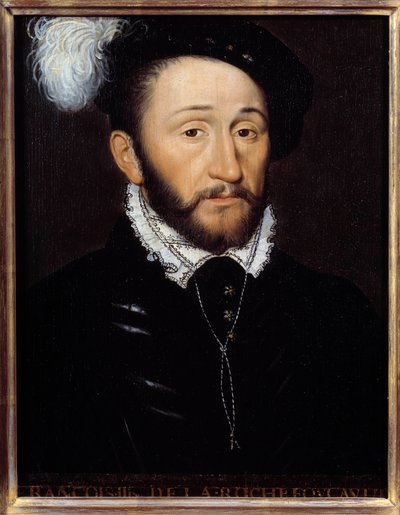 Portræt af Francois III de la Rochefoucauld, guvernør i Champagne (d. 1572) Anonymt maleri. 16. århundrede. Søn 0,33x0,23 m af Anonymous Anonymous
