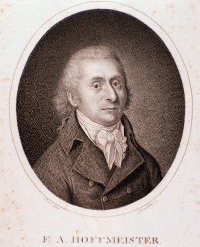 Portræt af Franz Anton Hoffmeister (stik) af Anonymous Anonymous