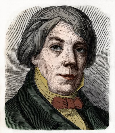 Portræt af Franz Xaver Peter Joseph Schnyder von Wartensee schweizisk komponist og pædagog (1786-1868). Stik fra 1855. af Anonymous Anonymous