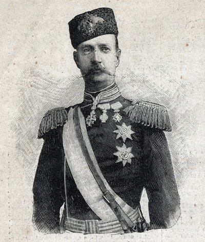 Portræt af George I, konge af Grækenland (1845-1913). Gravering i "" Le Peute Parisien"" af Anonymous Anonymous