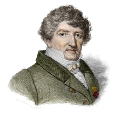 Portræt af Georges Cuvier (1764-1832), fransk palæontolog i "Portrætter og historie af nyttige mænd: mænd og kvinder i alle lande og af alle forhold, som har erhvervet rettigheder til anerkendelse af mænd" udgivet og udbredt af Societe Mo af Anonymous Anonymous