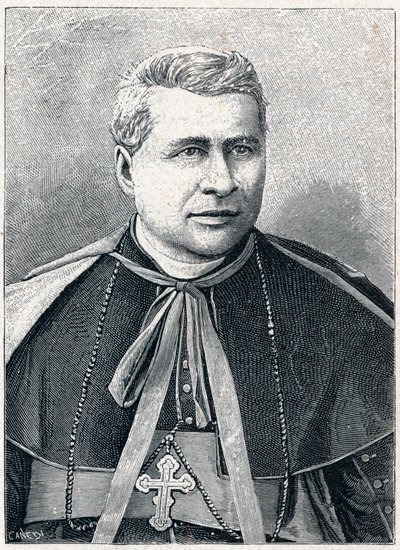 Portræt af Giovanni Simeoni (1816-1892), italiensk kardinal. Indgravering i "The Catholic Missions in the XIXth Century"" af Louis-Eugene (Louis Eugene) Louvet. privat samling. af Anonymous Anonymous