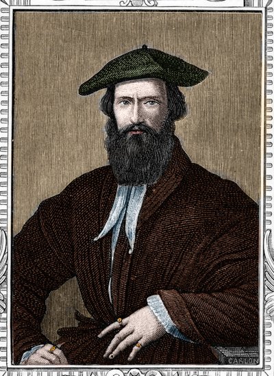 Portræt af Girolamo Francesco Maria Mazzola sagde Parmigianino eller Parmesanen (1503-1540) italiensk maler. gravering af 1859 i "" gallerierne i Europa - Italien "" af armengaud. Privat samling. af Anonymous Anonymous