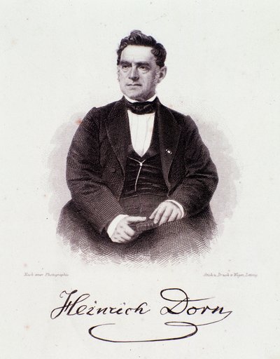 Portræt af Heinrich Dorn (1804-1892) tysk dirigent, komponist og journalist fra det 19. århundrede. Milanesisk privat samling af Anonymous Anonymous