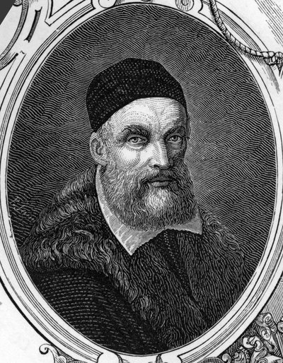 Portræt af Jacopo eller Giacomo Bassano (1518-1592) italiensk maler. Gravering af 1859 i "" gallerierne i Europa - Italien "" af armengaud. Privat samling. af Anonymous Anonymous