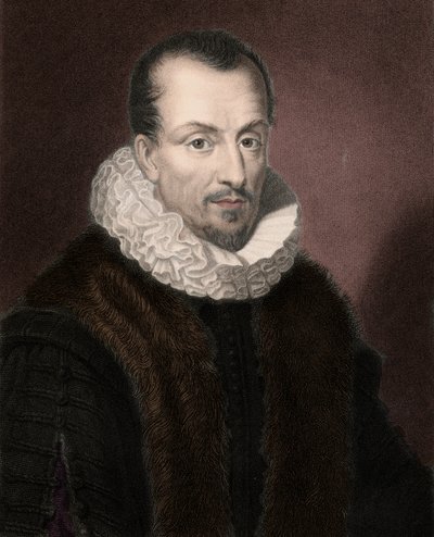 Portræt af Jacques Auguste (Jacques-Auguste) af Thou (Thuanus) (1553-1617), fransk historiker, bogsamler og præsident for Parlement de Paris. af Anonymous Anonymous