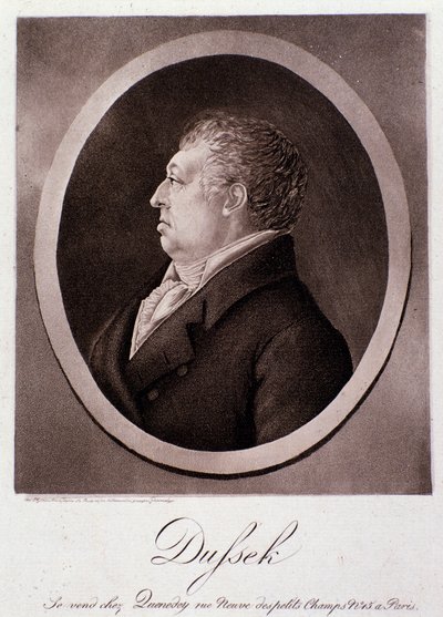 Portræt af Jan Ladislav Dussek (gravering) af Anonymous Anonymous