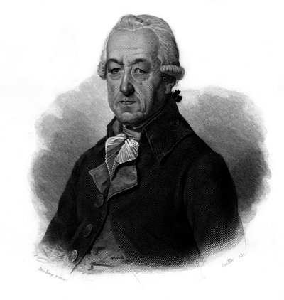 Portræt af Jean-Georges Reber (Jean Georges) (1731-1816) fransk industrimand I "" Portrætter og historie af nyttige mænd: mænd og kvinder i alle lande og alle forhold, som har erhvervet rettigheder til anerkendelse af mænd" offentliggjort og pro af Anonymous Anonymous