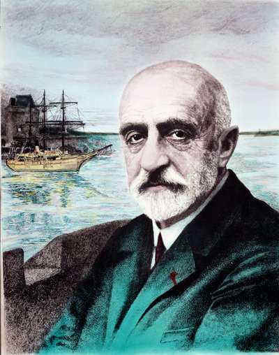 Portræt af Jean Baptiste Charcot (1867-1936), læge, udforsker af polarzonerne. 20. århundredes privatsamling af Anonymous Anonymous
