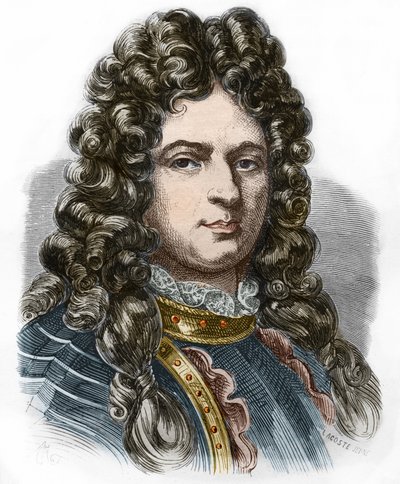 Portræt af Jean Bart (1650 - 1702), fransk kaper. Gravering af det 19. århundrede. Privat samling. af Anonymous Anonymous