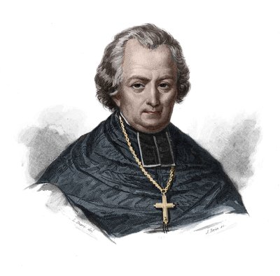 Portræt af Jean Lefebvre de Cheverus (1768-1836) fransk kardinal, ærkebiskop af Bordeaux i "Portrætter og historie af nyttige mænd: mænd og kvinder i alle lande og af alle forhold, som erhvervede rettigheder til anerkendelse af mænd" udgivet og pr. af Anonymous Anonymous