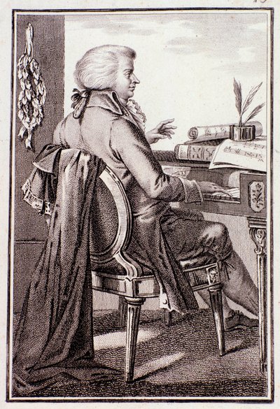 Portræt af Johann Leopold Mozart (stik) af Anonymous Anonymous