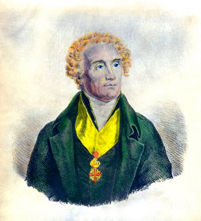 Portræt af Joseph De Maistre (1753-1821), politiker, filosof, magistrat og historiker (med insignier af ordenen af Saints Maurice og Lazarus), Privee Collection af Anonymous Anonymous