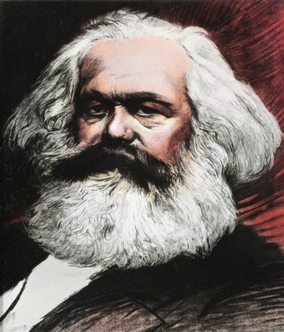 Portræt af Karl Marx, tysk filosof, økonom og revolutionær (gravering af Anonymous Anonymous