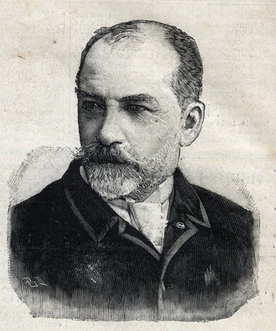 Portræt af Leon Bonnat (1833-1922), fransk maler på det tidspunkt præsident for Societe des Artistes Français. Gravering i "" Le Peute Parisien"" af Anonymous Anonymous