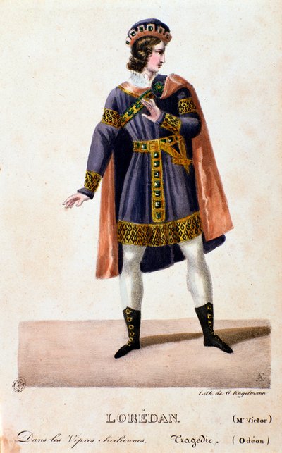 Portræt af Loredan i The Sicilian Vespers opera af Giuseppe Verdi af Anonymous Anonymous
