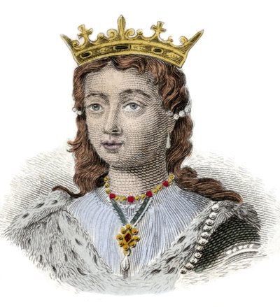 Portræt af Margarita af Anjou, dronning af England (1429-1482) Indgravering af det 19. århundrede. Milanese af Anonymous Anonymous