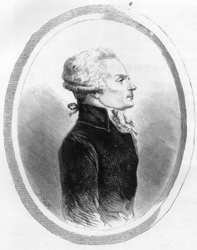 Portræt af Maximilian af Robespierre (1758-1794) politiker - Indgravering af 1863 i "Den røde bog - Histoire De L