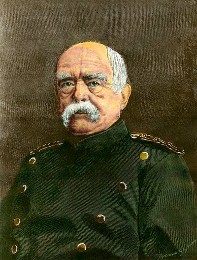 Portræt af Otto Von Bismarck (1815-1898) Preussens kansler. Gravering af det 19. århundredes privatsamling af Anonymous Anonymous