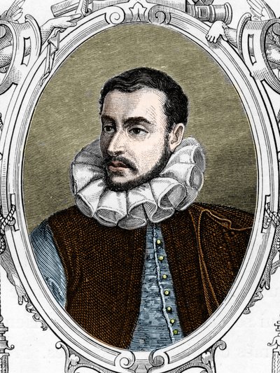 Portræt af Paolo Caliari sagde Paolo Veronese (1528-1588) italiensk maler. 1859 gravering i "" gallerierne i Europa - Italien "" af armengaud. Privat samling. af Anonymous Anonymous