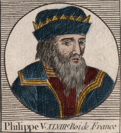 Portræt af Philip V den lange (1294 - 1322), konge af Frankrig - Philippe V (1294-1322) 