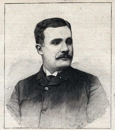 Portræt af Pierre Decourcelle, fransk forfatter (1856-1926). Gravering i "" Le Petro Parisien"" af Anonymous Anonymous