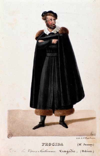 Portræt af Procida fortolket af Joanny i The Sicilian Vespers opera af Giuseppe Verdi af Anonymous Anonymous