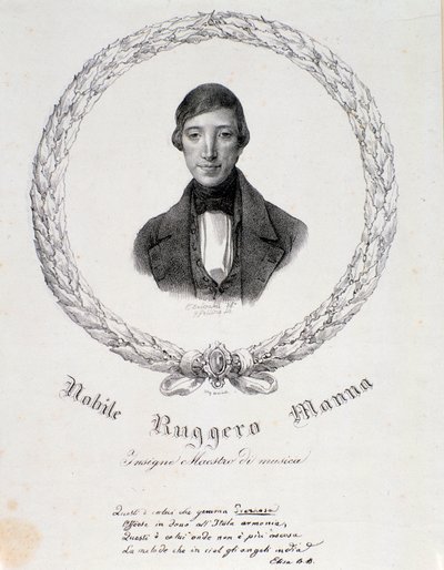 Portræt af Ruggero Manna (litografi) af Anonymous Anonymous