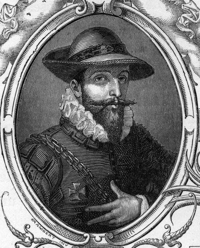 Portræt af Simone Cantarini sagde Pesarese (1612-1648) gravering af 1859 i "" gallerierne i Europa - Italien "" af Armandaud. Privat samling. af Anonymous Anonymous