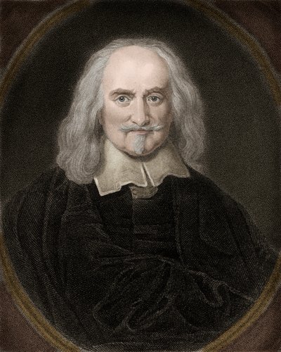 Portræt af Thomas Hobbes (1588-1679) engelsk filosof - Thomas Hobbes 1588-1679 engelsk filosof og politisk teoretiker af Anonymous Anonymous