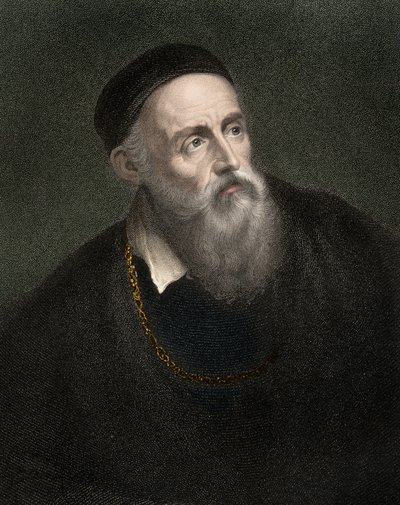 Portræt af Tizian (1490-1576), Tiziano Vecellio, venetiansk maler af Anonymous Anonymous