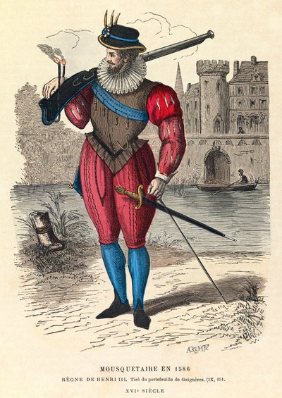Portræt af en musketer i 1586 i Paris (under kong Henrik III