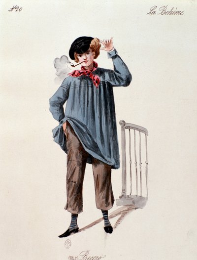 Portræt af en gadesælger I, fra La boheme af Puccini (1892-1895) af Anonymous Anonymous