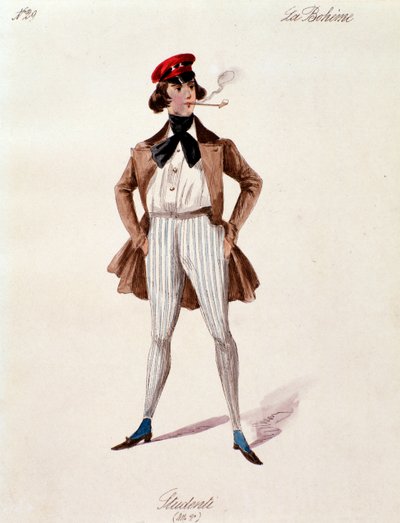 Portræt af en studerende fra La boheme af Puccini (1892-1895) af Anonymous Anonymous