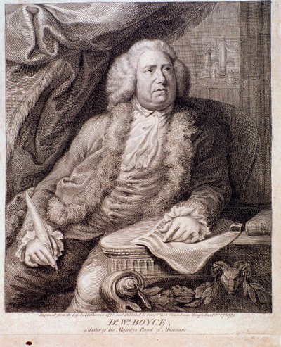 Portræt af den engelske komponist William Boyce (gravering. 1700-tallet) af Anonymous Anonymous
