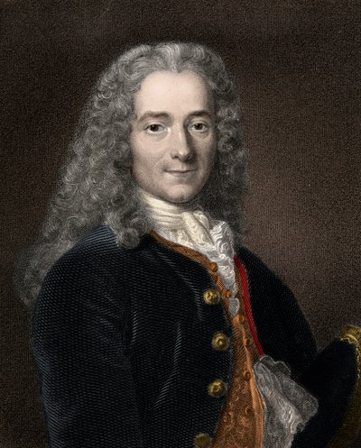 Portræt af den franske forfatter og filosof Francois-Marie Arouet dit Voltaire (1694-1778) af Anonymous Anonymous