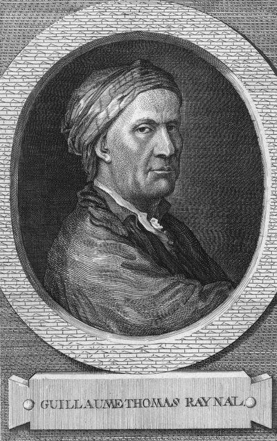 Portræt af den franske forfatter, tænker og præst Guillaume-Thomas Raynal (1713-1796)” (Guillaume Thomas Raynal Fransk forfatter og bogstavmand under oplysningstiden) Indgravering af det 19. århundredes privatsamling af Anonymous Anonymous