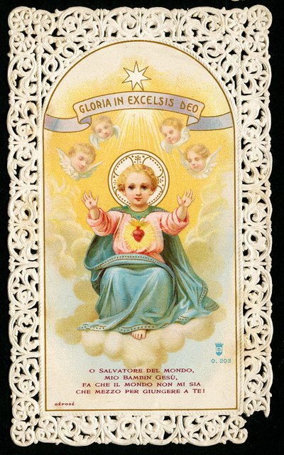 Bøn til Jesus med helligt hjerte (kromolitografi) af Anonymous Anonymous